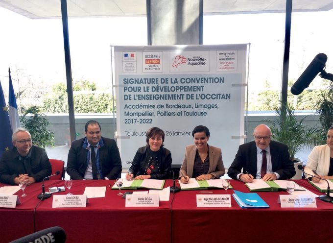 La convention cadre sur l’enseignement de l’Occitan signée à l’hôtel de région.