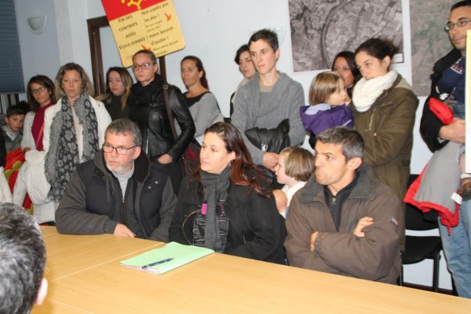 Les porte-parole: Madame Santos entourée de Messieurs Mathieu et Tomas