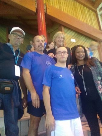 Un beau souvenir avec l'entraîneur William, Laura Flessel ministre des sports, Sophie Cluzel ministre du handicap et Serge, un ami commingeois!