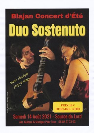 A Blajan le 14 août un concert du duo Sostenuto à ne pas manquer.