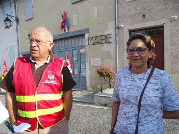 Jean François Puységur, secrétaire général de la CGT territoriaux, et Mme Arrouy Labrosa.