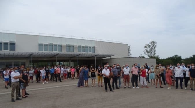 Une foule nombreuse pour l'inauguration du collège Léon Cazeneuve à L'Isle en Dodon.