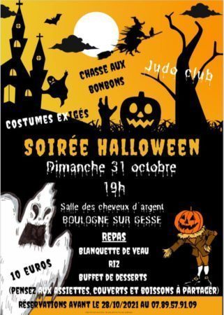Costumes exigés lors de la soirée horrifique d'Halloween -pour rire- au judo club boulonnais dimanche soir 31 octobre.