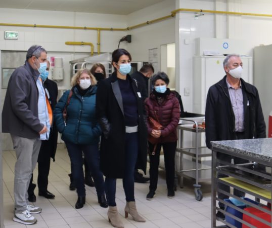 Lors de la visite du pôle alimentaire