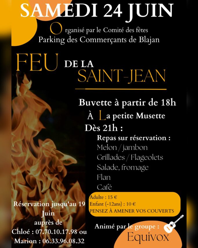 Une joyeuse soirée autour du brasier de la Saint-Jean avec le comité des fêtes de Blajan.