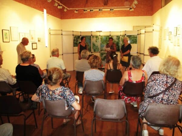 Anne Barousse, Martine Gava Massias, Claudette Cérès, poétesses invitées aux Belles heures de lecture du Musée de Saint-Frajou.