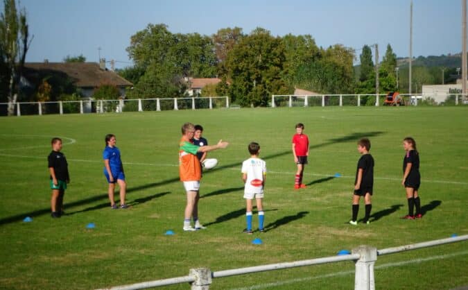 Premier entraînement à l'école l'Avenir du Rugby Boulonnais.