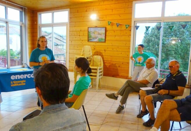Réunion publique d'information menée par Enercoop Midi Pyrénées, la commune et l'intercommunalité 5C, pour le projet de centrale solaire à Péguilhan Lunax.