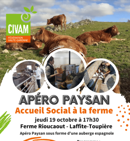 L'accueil social en rural, thème de l'apéro paysan à la ferme organisé par le Civam 31.