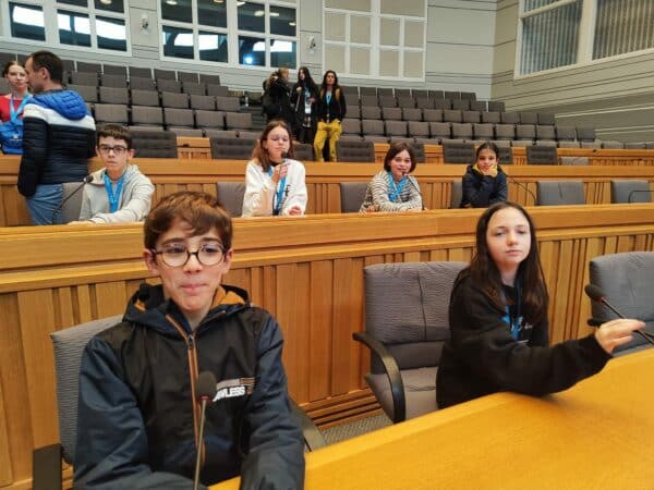 Les représentants du conseil municipal des jeunes d'Aurignac en congrès à Toulouse.