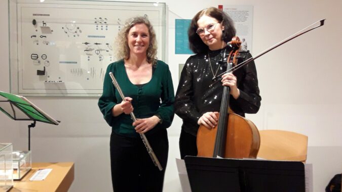 Un concert classique de haut vol pour la Nuit des Musées à Montmaurin, avec Svetlana Legros au violoncelle et Marina Marque-Bouaret à la flûte traversière.