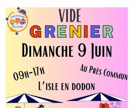 Le vide-greniers de l'APE de l'Isle c'est dimanche 9 juin, à vos agendas.