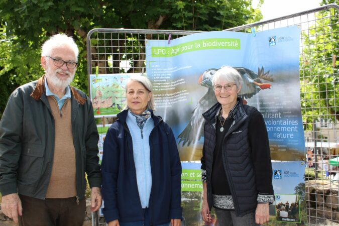 La LPO présente à la fête de la Nature d'Aurignac, avec Jean-Patrick, Joëlle et Arlette.
