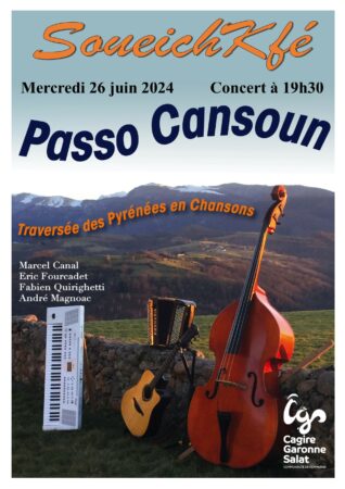 Passo Cançoun, un quartet polyphonique au répertoire puisé dans patrimoine des chants pyrénéens et du monde.