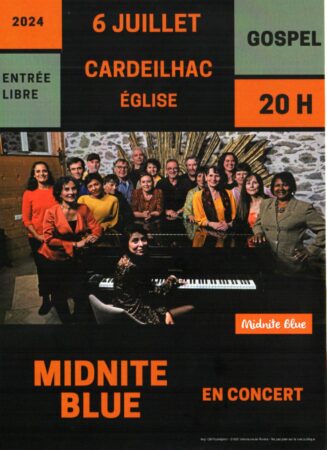 Une soirée musicale à ne pas manquer, avec Midnite Blue, organisée par Patrimoine Culture Nature de Cardeilhac.