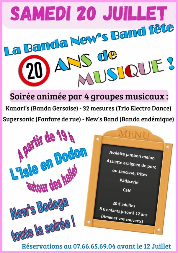 Un anniversaire inoubliable pour les 20 ans de la banda New's Band à L'isle en Dodon. A vos agendas !