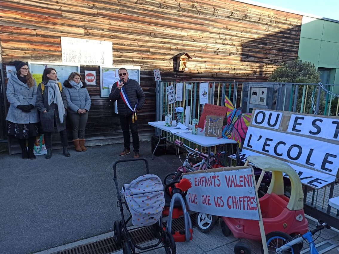 En février une classe de l'école de la Croix de l'Olivier était menacée de fermeture