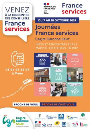 Le réseau France services organise la quatrième édition des Journées France services du 7 au 19 octobre 2024, la 2eme sur le territoire Cagire Garonne Salat