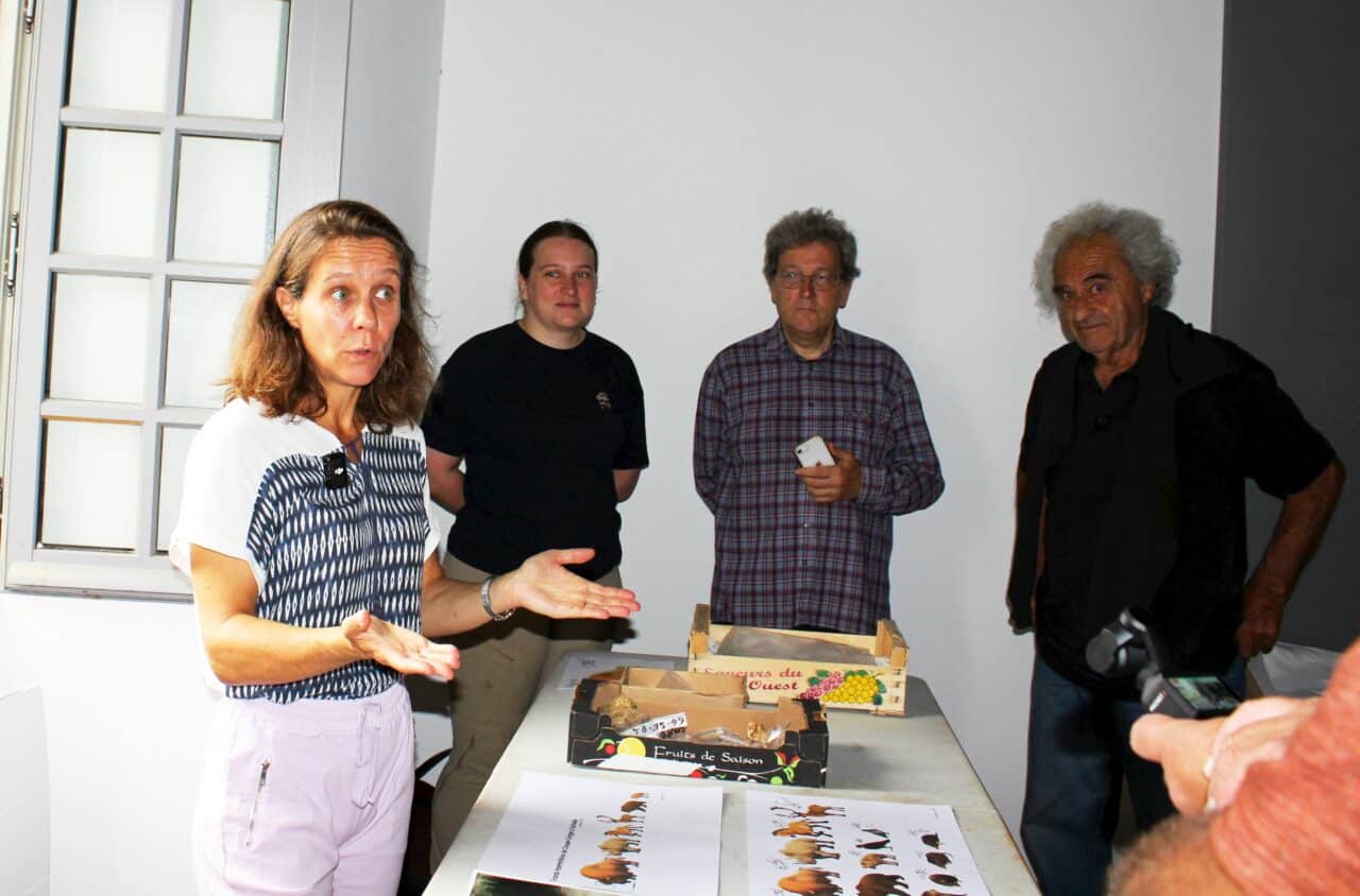 Amélie Vialet, paléoanthropologue au MNHN de Paris, a présenté au public le résultat des fouilles du mois d'août à Coupe-Gorge.