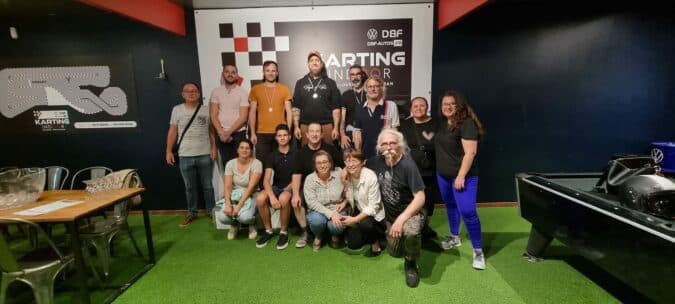 La sortie de karting indoor à Montaudran en juin dernier avec le Shotokaï Karaté club.