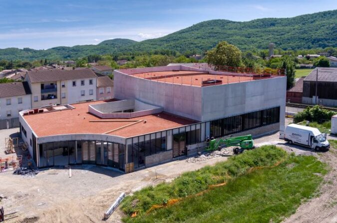 Le chantier de l'espace culturel Angonia. Crédit photo Eric Corlay