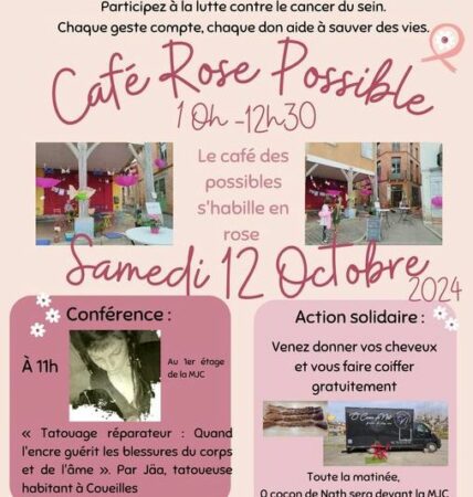 Le Café des Possibles de L'Isle en Dodon participe à Octobre Rose.