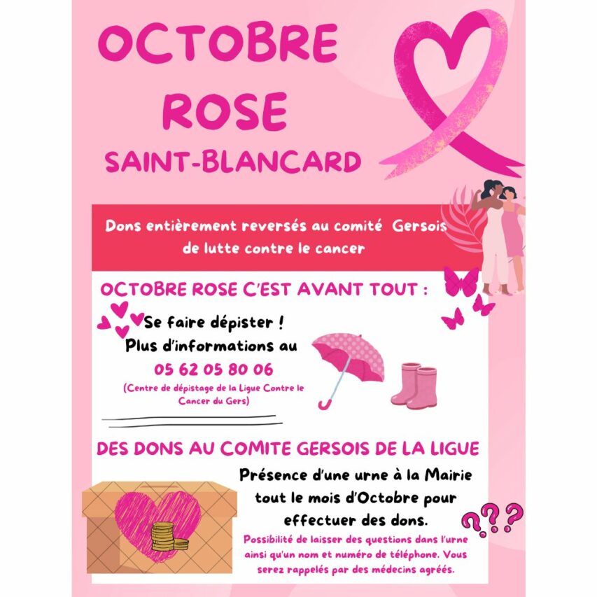 Pour aider à lutter contre le cancer du sein, se mobiliser avec Octobre Rose.