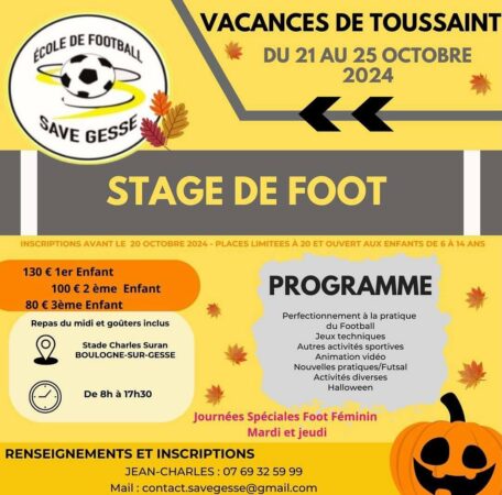 Un stage de foot avec l'école Save-Gesse.