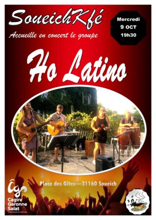 Ho Latino (Gaëlle Hulin - Guitare/voix, Thierry Manier - Guitare, Jo - percussions, Natalia Mesa - petites percussions/voix, la plus caleña des chanteuses commingeoises).