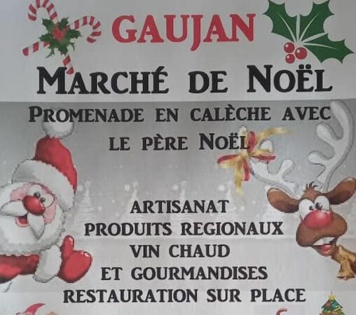 Père Noël, calèche, marché artisanal et gourmand à Gaujan.