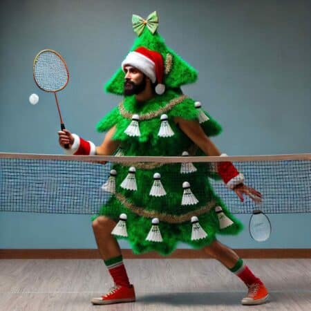 Le Père Noël recommande le badminton entre les deux réveillons !