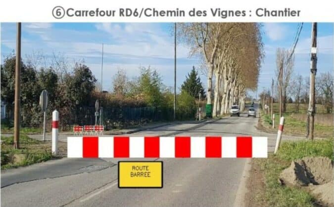 Des déviations sont mises en place. Crédit photo Conseil Départemental de la Haute-Garonne