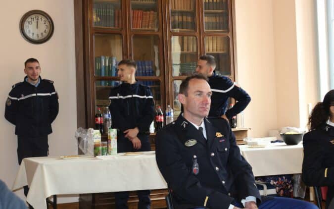 Quelques-uns des militaires présents à la réunion d'inspection de la Gendarmerie à Boulogne.