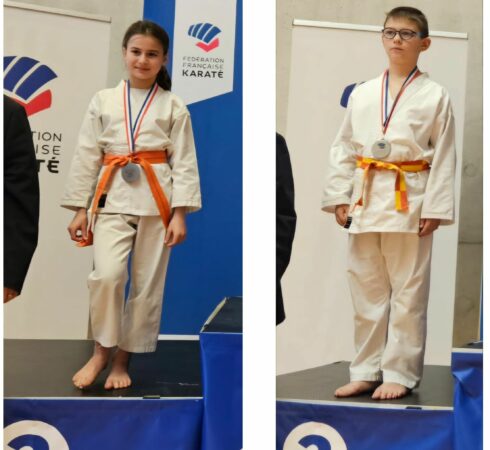 Les petits champions du Karaté club de L'Isle, Lana Giraud et Grégory Le Guillous.