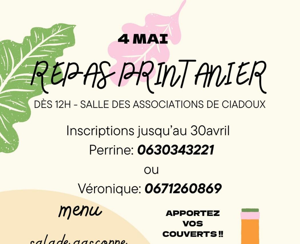 Un bon repas et une après-midi jeux pour fêter le printemps à Ciadoux.