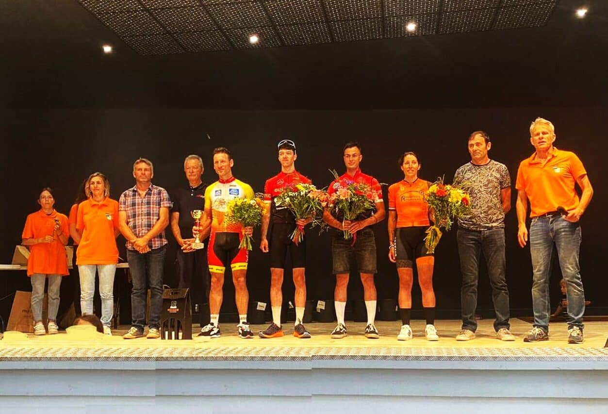 A ne pas manquer samedi 4 mai, la 6ème édition de la superbe compétition cycliste de Saman, la Boucle des Coteaux Commingeois (photo du podium 2024).