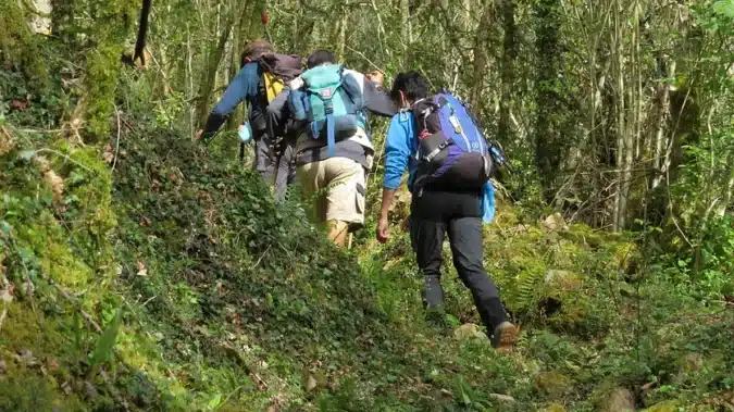 Les marcheurs de Randonnée à Blajan sur les sentiers de Saint-Pé de Bigorre.