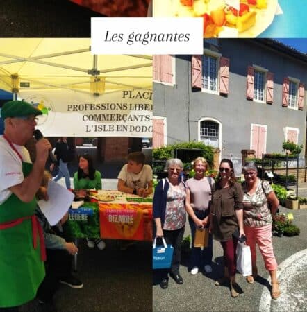 Les gagnantes du concours de tartes aux fraises, Anouk, Angèle, Michèle et Jeannette.