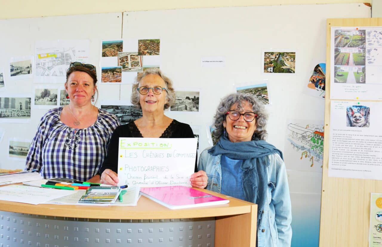 La fête de l'écotourisme et ses nombreuses animations à l'Isle en Dodon (ici Sophie, Laurence, Sophie, de l'équipe Ville Verte, label communal).