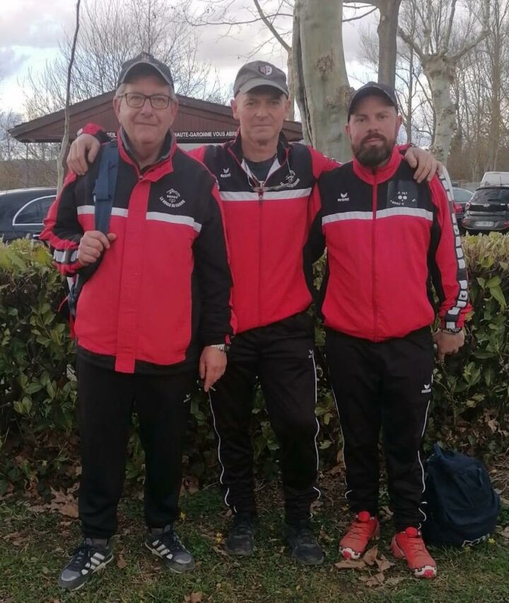 doubles vice-champions en triplettes masculines, Jean-Jacques Albert, Jonathan Vaillant et Patrick Bonifas