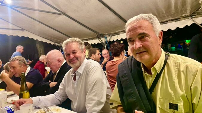 A gauche Jean Marc Esquirol maire de Lacaugne, à droite Yves Caron Jourda premier adjoint maire de Rieux