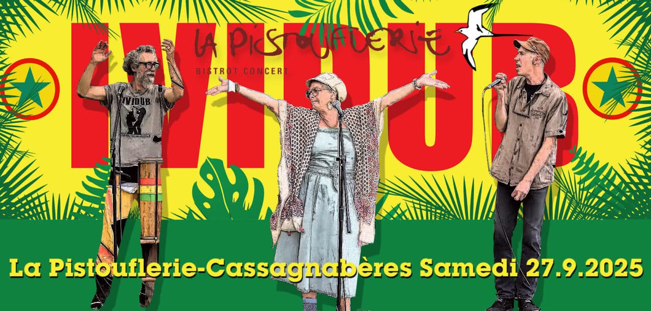 Le dernier apéro-concert de l'été à la Pistouflerie avec le détonant IVIDUB, à ne pas manquer.