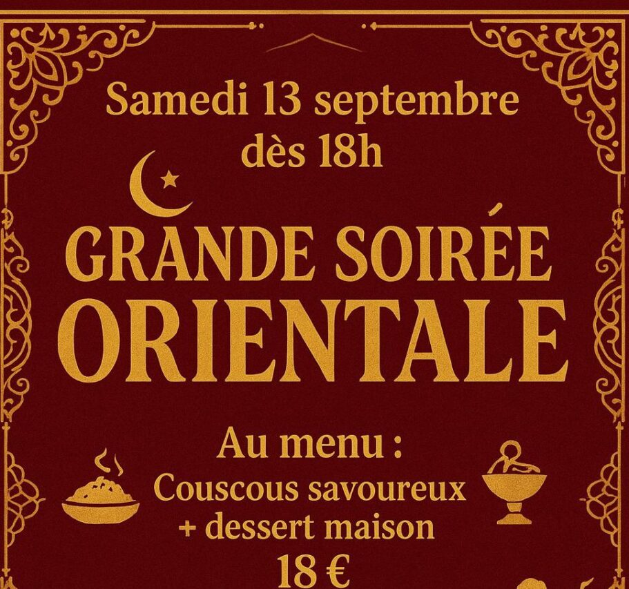 Une soirée orientale à la ferme Un pas en arrière, à noter sur vos tablettes.