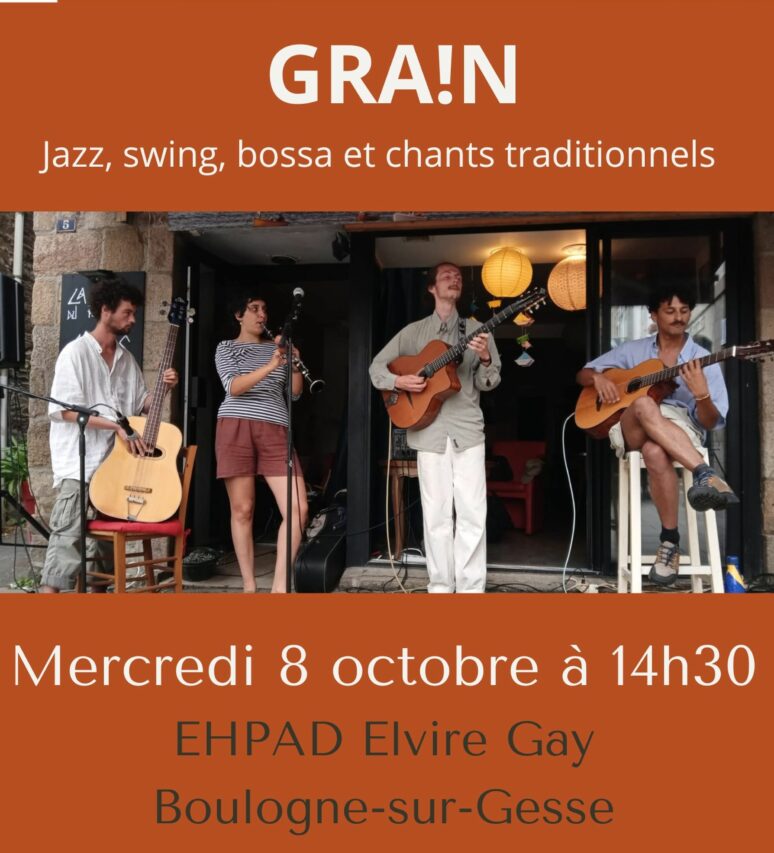 Le quatuor Grains distillera son répertoire jazz swing et bossa à l'Ehpad de Boulogne.