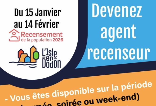 5 agents recenseurs sont recrutés à L'Isle.