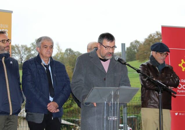 La MSP d'Aurignac fête ses dix ans, le maire Jean-Michel Losego au micro.
