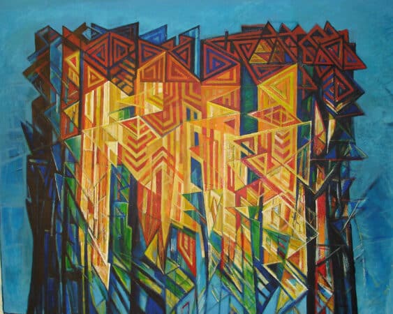 Une trentaine de tableaux de Moustapha Nachar sont exposés au Musée de l'Aurignacien.