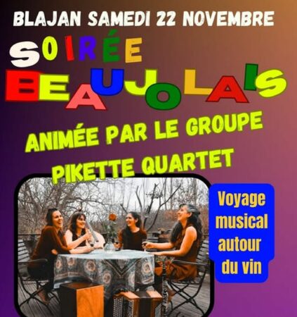 Une super soirée autour du vin nouveau en musique, à Blajan.