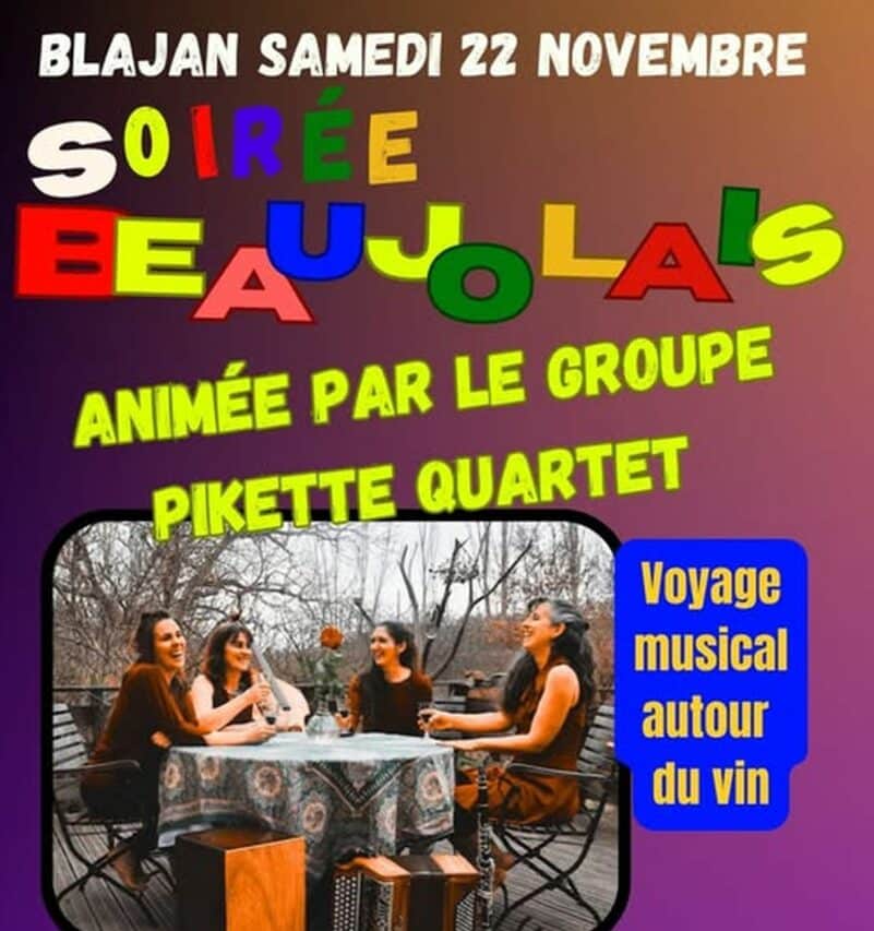 Une super soirée autour du vin nouveau en musique, à Blajan.