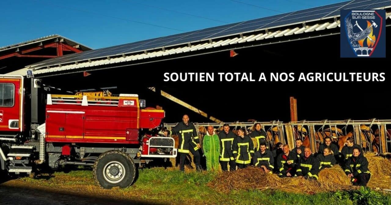 Le soutien inconditionnel des sapeurs-pompiers de Boulogne aux agriculteurs.